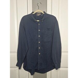 VTG Y2k Rainforest Cafe Orlando Florida Washed Cotton Denim Button Up Shirt XXL
